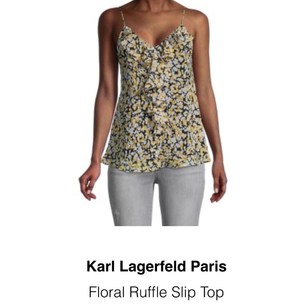 Karl Lagerfeld | Floral Ruffle Slip Top